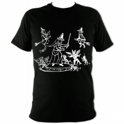 Halloween T Shirt Witch With A Wand